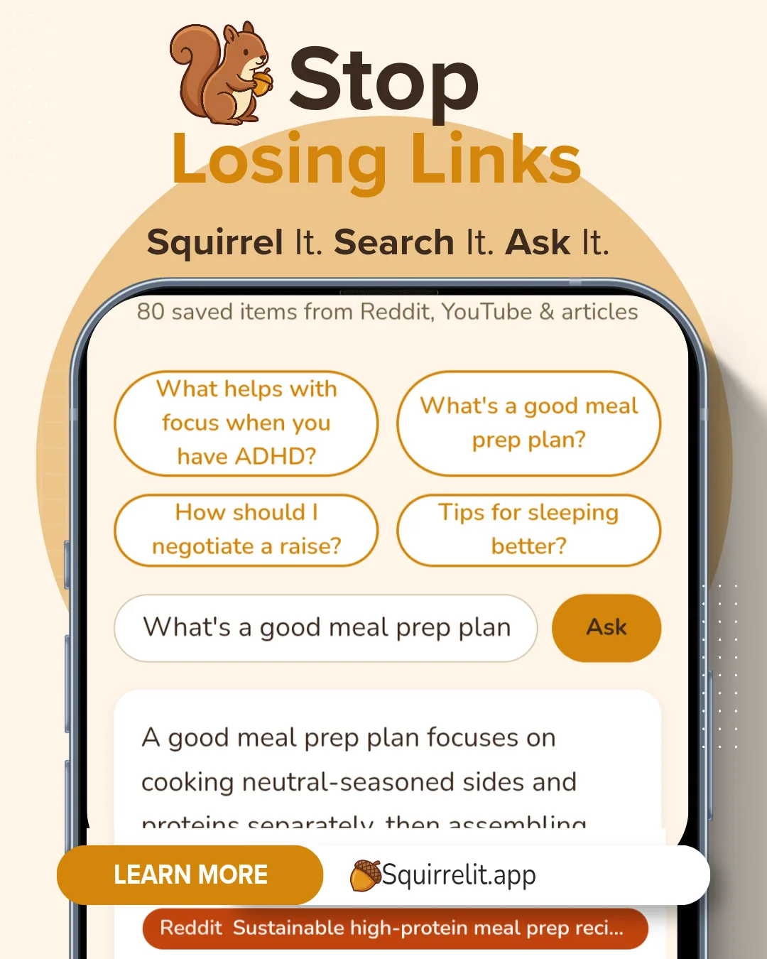 Squirrellit.app — Squirrel It. Search It. Ask It.